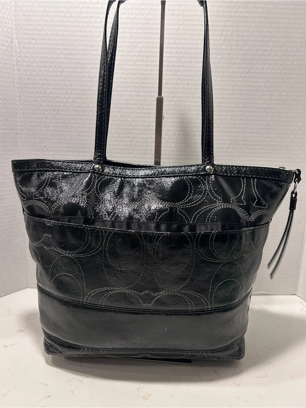 Coach Black Patent Leather Tote